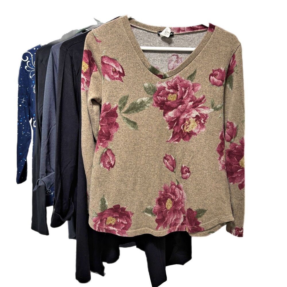 Womens Fall Winter Casual Preppy Basic Cardigan Tops Medium 5 Piece Lot